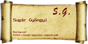 Sugár Gyöngyi névjegykártya